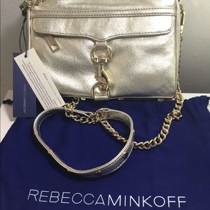 Rebecca Minkoff Pewter Mini Mac Cross Body